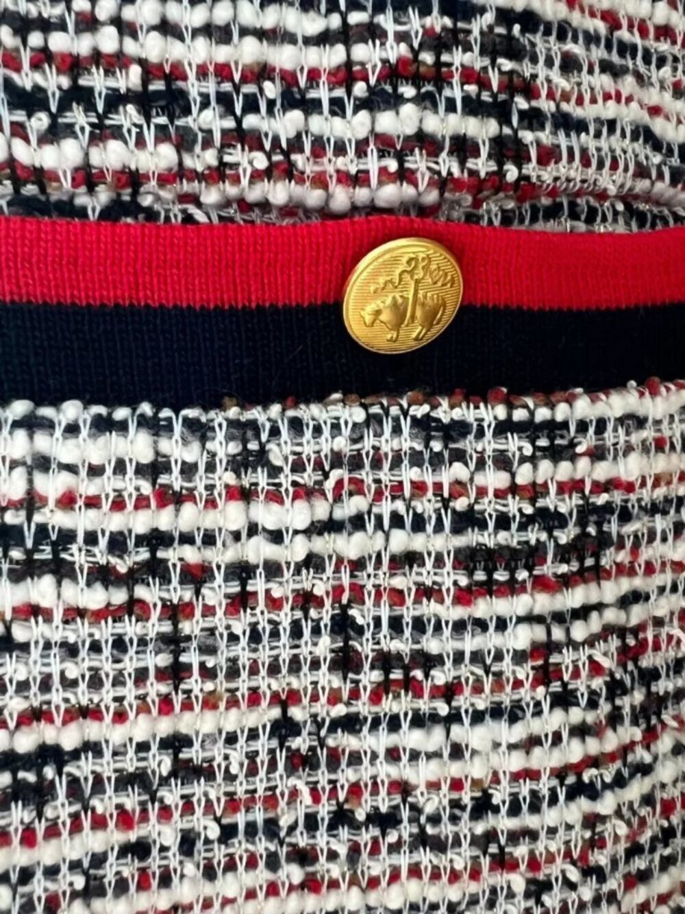 Brooks Brothers Dress XL Fall boucle Retro Tweed 60s shirtdress Gold button Work - Picture 5 of 16
